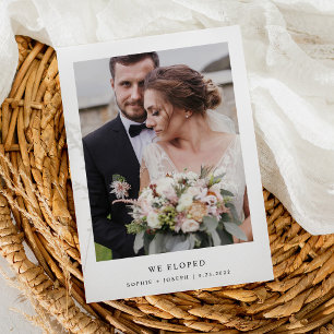 Einfache elegante Text- und Foto-Hochzeitsanzeige Einladung