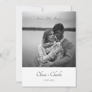 Einfache elegante Text- und Foto-Hochzeitseinladun Einladung
