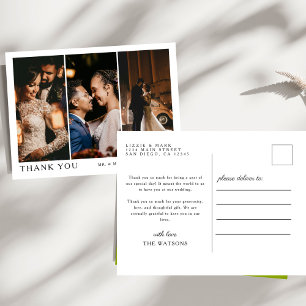 Einfache, elegante Texte und Foto Hochzeit Vielen Postkarte