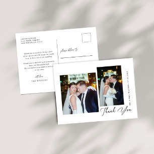 Einfache, elegante Texte und Foto Hochzeit Vielen  Postkarte