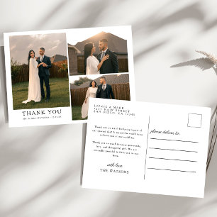 Einfache, elegante Texte und Foto Hochzeit Vielen  Postkarte