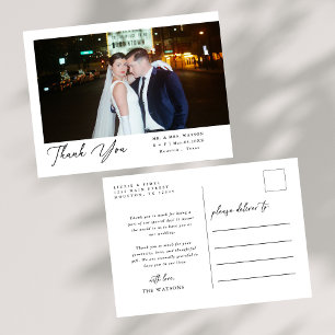 Einfache, elegante Texte und Foto Hochzeit Vielen  Postkarte