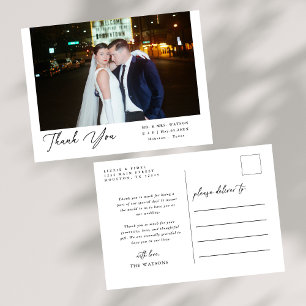Einfache, elegante Texte und Foto Hochzeit Vielen  Postkarte