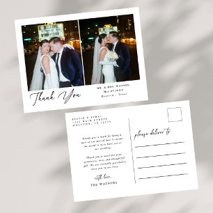 Einfache, elegante Texte und Foto Hochzeit Vielen  Postkarte