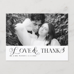 Einfache, elegante Texte und Foto Hochzeit Vielen Postkarte