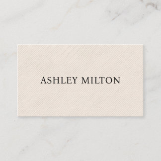 Einfache Elegante Textur Beige Berater Visitenkarte