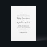 Einfache Elegante traditionelle Hochzeit Einladung<br><div class="desc">Diese einfache, elegante und traditionelle Hochzeitseinladung mit vollem Namen ist perfekt für Ihre klassische, moderne, neutrale Schwarz-Weiß-Hochzeit. Das Design besticht durch minimalen zeitgenössischen Schriftart und eine elegante, formale Skriptkalligrafie. Es ist sicher, Ihre klassische schwarze Krawatte Herbst, Sommer, Frühling, oder Hochzeit im Herbst zu beenden. Behalt es so, wie es ist,...</div>