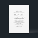Einfache Elegante traditionelle Hochzeit Einladung<br><div class="desc">Diese einfache, elegante und traditionelle Hochzeitseinladung mit vollem Namen ist perfekt für Ihre klassische, moderne, neutrale Schwarz-Weiß-Hochzeit. Das Design besticht durch minimalen zeitgenössischen Schriftart und eine elegante, formale Skriptkalligrafie. Es ist sicher, Ihre klassische schwarze Krawatte Herbst, Sommer, Frühling, oder Hochzeit im Herbst zu beenden. Behalt es so, wie es ist,...</div>