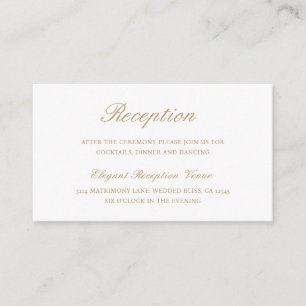 Einfache elegante traditionelle Hochzeit mit Gold Begleitkarte
