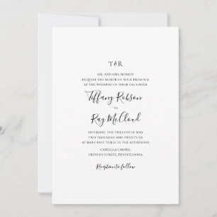 Einfache Elegante Traditionelle Monogramm-Hochzeit Einladung