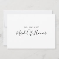 Einfache Elegante Trauzeugin Vorschlag Card