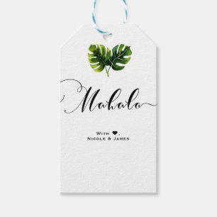 Einfache Elegante Tropische Palmblätter MAHALO ALO Geschenkanhänger