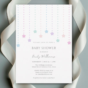 Einfache elegante Twinkle Little Stars Baby Dusche Einladung