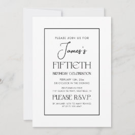 Einfache Elegante Typografie 50. Geburtstagsparty Einladung