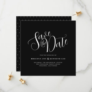 Einfache elegante Typografie Black Wedding Save The Date