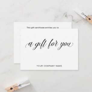 Einfache elegante Typografie   ein Geschenk für Rabattkarte