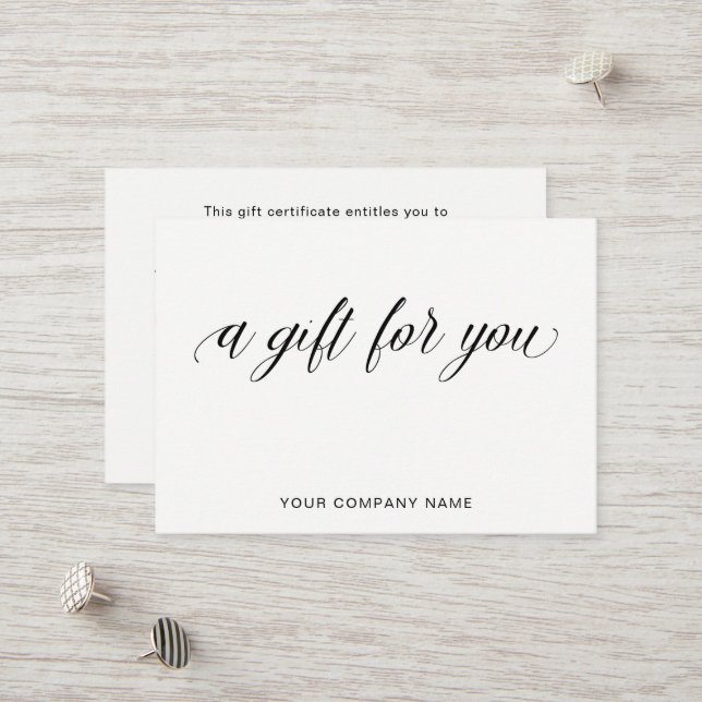 Einfache elegante Typografie | ein Geschenk für Rabattkarte (Vorderseite/Rückseite Beispiel)