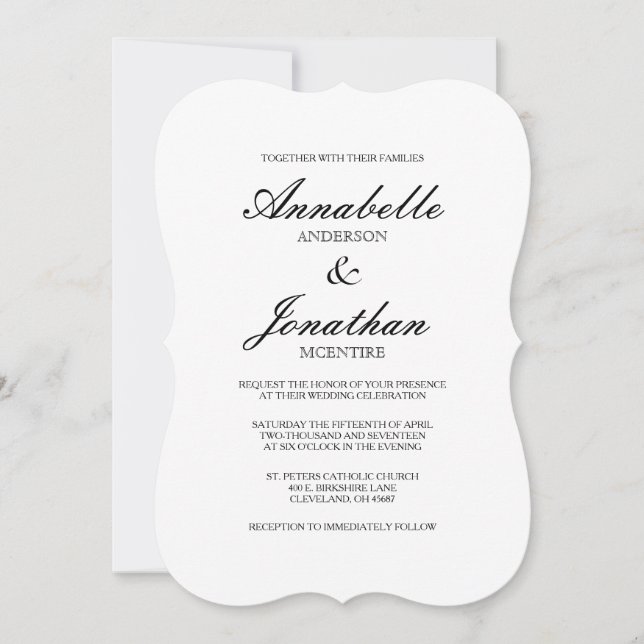Einfache, elegante Typografie - Einladung zur Hoch (Vorderseite)