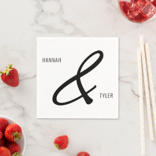 Einfache elegante Typografie Großes Ampersand Serviette