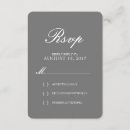 Einfache elegante Typografie-Hochzeitskarte RSVP Karte