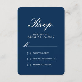 Einfache elegante Typografie-Hochzeitskarte RSVP Karte