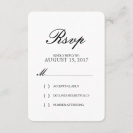 Einfache elegante Typografie-Hochzeitskarte RSVP Karte