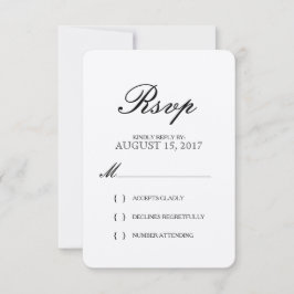 Einfache elegante Typografie Kraft Papier RSVP Kar Karte