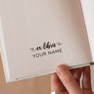 Einfache, elegante Typografie nach Ex libris Permastempel