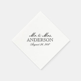 Einfache elegante Typografie Wedding Napkin Serviette