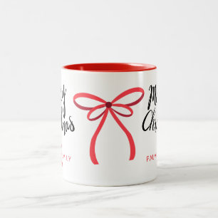Einfache elegante Typografie Weihnachten Familienn Zweifarbige Tasse