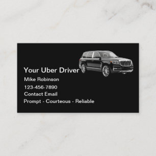 Einfache elegante Uber-Fahrer-Fahrdienst-App Visitenkarte