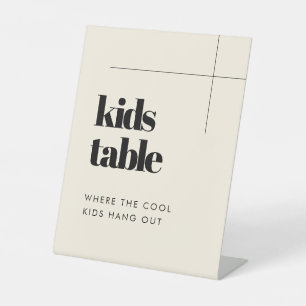 Einfache elegante und schicke Hochzeit Kindertisch Sockelschild