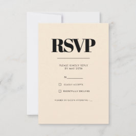 Einfache, elegante und schicke Hochzeit RSVP Karte