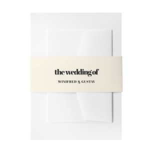 Einfache, elegante und schicke Hochzeitscreme Einladungsbanderole