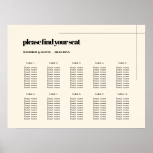 Einfache elegante und schicke Hochzeitskarte Poster