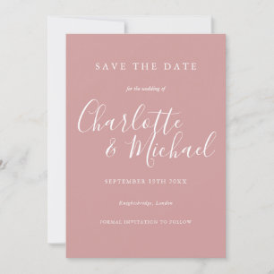 Einfache elegante Unterschriften-Hochzeitssave-the Einladung
