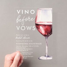Einfache Elegante Vino vor Vows Brautparty