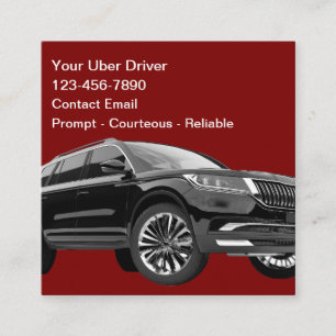 Einfache elegante Visitenkarten für Uber-Fahrer un Quadratische Visitenkarte