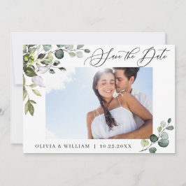 Einfache Elegante Wasserfarbe Eukalyptus Hochzeit Save The Date