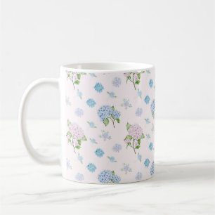 Einfache elegante Wasserfarbe-Hortensienblumen Kaffeetasse