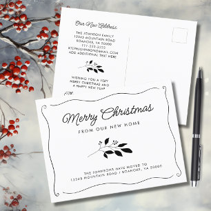 Einfache Elegante Wavy Border Holiday Moving Ankündigungspostkarte