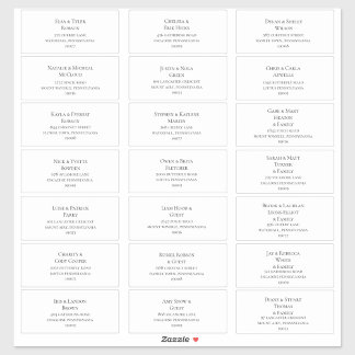 Einfache Elegante Wedding Guest Address Labels