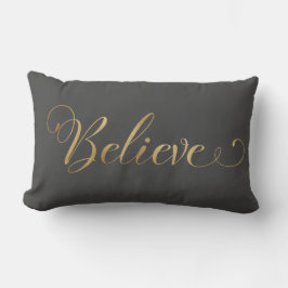 Einfache Elegante Weihnachten glauben Gold Gray Lendenkissen
