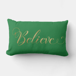 Einfache Elegante Weihnachten glauben Gold Green Lendenkissen