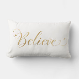 Einfache Elegante Weihnachten glauben Gold White Lendenkissen