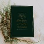 Einfache Elegante Weihnachten | Green Bridal Tee P Einladung<br><div class="desc">Dieses schlichte Weihnachtsfest | Die grüne Party Einladung ist perfekt für Ihre moderne Winterhochzeit. Die klassische Luxus-Kalligraphie aus Gold, die traditionelle grüne Kulisse, die alle von einem minimalen Rahmen umgeben ist, vervollständigt das bunte Ambiente, das Sie suchen. Sie können mit Ihren eigenen Fotos oder Grafiken personalisieren oder sie behalten, wie...</div>