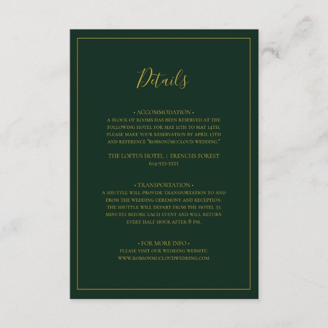 Einfache Elegante Weihnachten | Grüne Details Begleitkarte (Vorderseite)