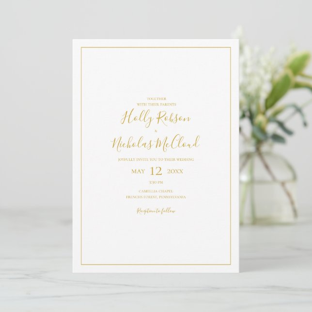 Einfache Elegante Weihnachten | Lässige Hochzeit Einladung (Stehend Vorderseite)