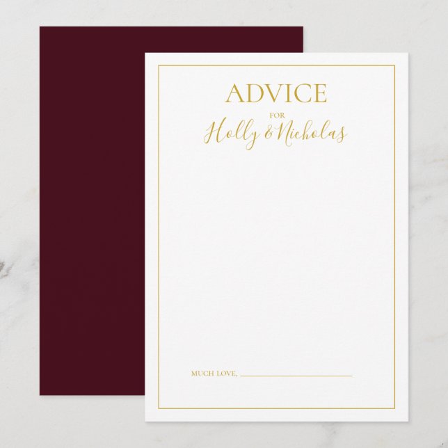 Einfache Elegante Weihnachten | Red Wedding Advice Hinweiskarte (Vorne/Hinten)