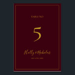 Einfache Elegante Weihnachten | Rote Tischnummer<br><div class="desc">Dieses schlichte Weihnachtsfest | Rote Tischnummer ist perfekt für Ihre minimalistische, moderne Winterhochzeit. Die klassische Luxus-Kalligraphie aus Gold, die traditionelle rote Kalligrafie, die alle von einem minimalen Rahmen gesäumt sind, vervollständigt das bunte Ambiente, das Sie suchen. Sie können mit Ihren eigenen Fotos oder Grafiken personalisieren oder sie behalten, wie es...</div>